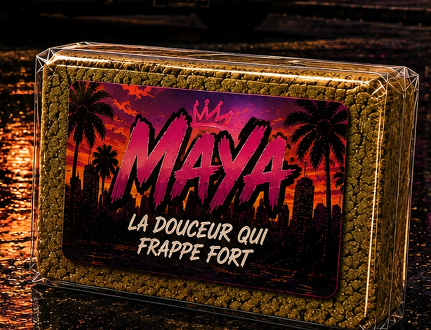 Plaquette CBD Caramelo 50 g, résine pressée dense aux notes sucrées