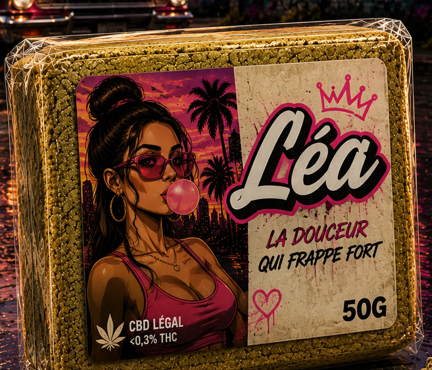 Plaquette CBD Mousseux 50 g, résine pressée à texture aérée
