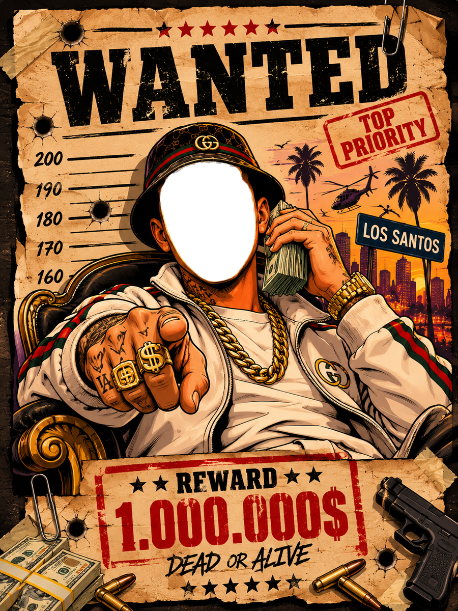 Affiche recherchée, papier vieilli.